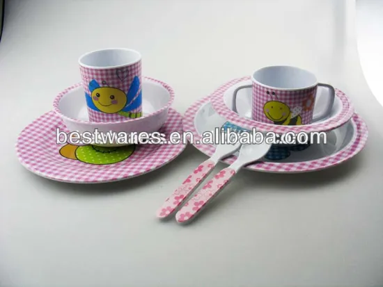 kids lovely dinnerwares set with insect decal