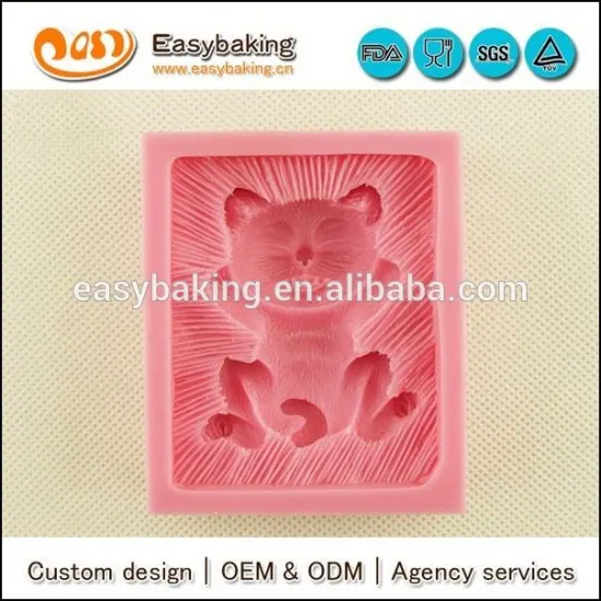 Custom fondant cake decorating cat silicone molds for chocolate candy soap