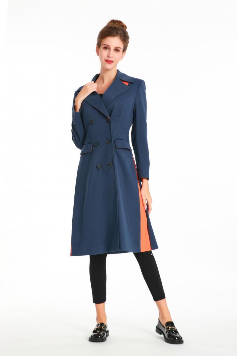 Suit-style Long Sleeve Trench Coat