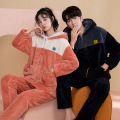 coral fleece couple pajamas