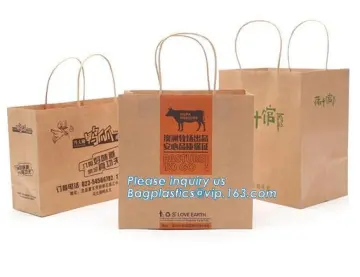 Custom made take away fast food kraft paper bag, Fast Food Delivery Brown Kraft Paper Bag, Kraft Paper Bags Printed Take Away Fa