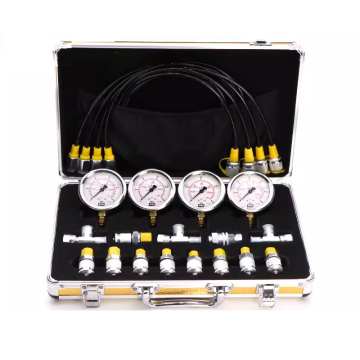 Stainless Steel Excavator Hydraulic Pressure Test Kit with 4 Gauges