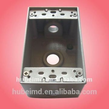 1 Gang 3 Hole Rectangle Electrical Box,3/4In,Gray,Aluminum