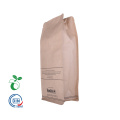 Sacs d&#39;emballage de café noir Feuille de papier 1kg Falt Bottom personnalisé imprimé avec une vanne aller simple