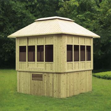 Wooden gazebo for jacuzzi