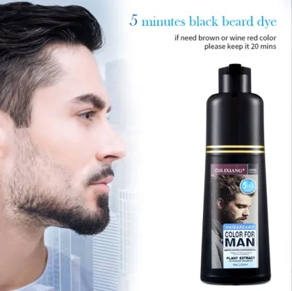Natural Ingredients Instant Black Mustache and Beard Dye Shampoo