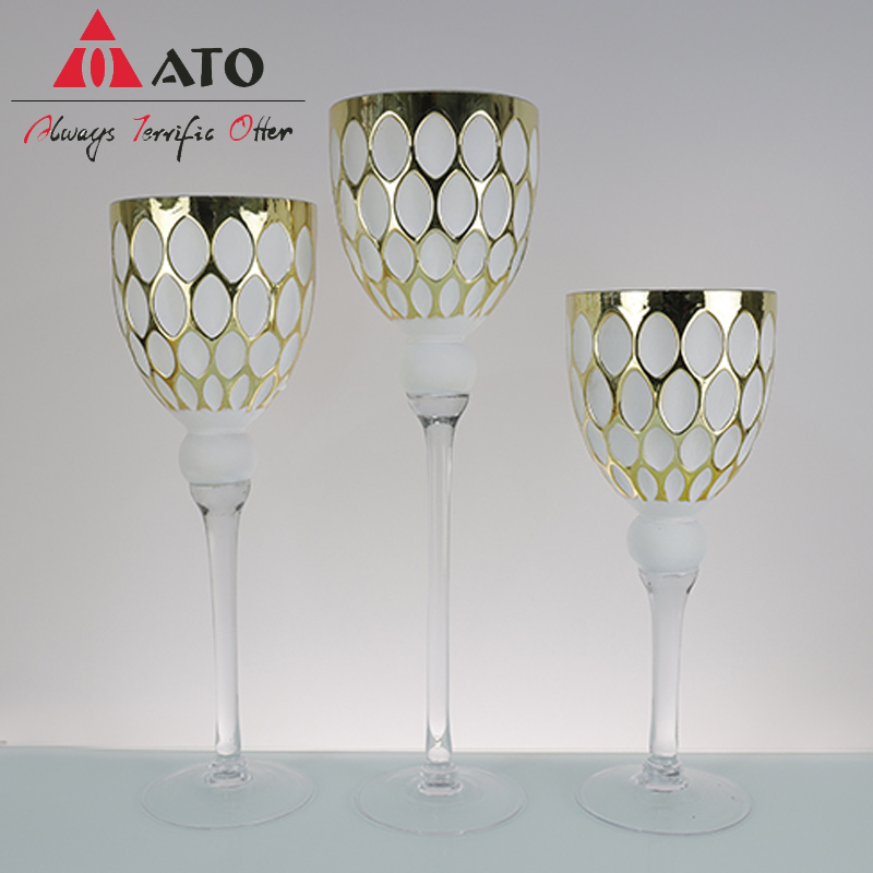 Creative retro electroplating crystal candle holder