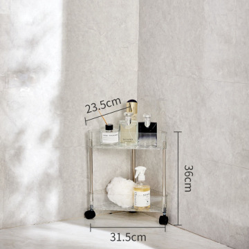 Bathroom Removable Wheel Shelf, Two-Layer Storage for Sink and Toilet