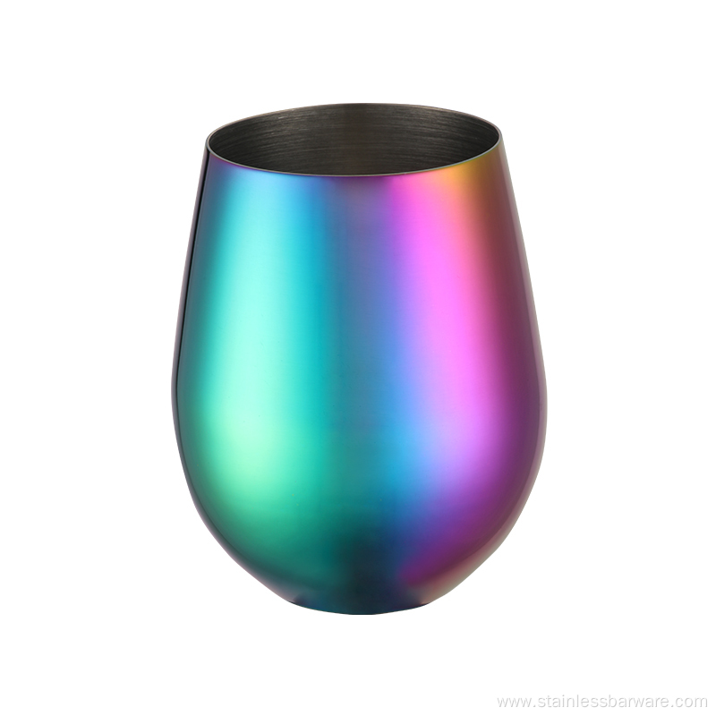 Stainless Steel Rainbow Plated Wine Tumbler 18oz