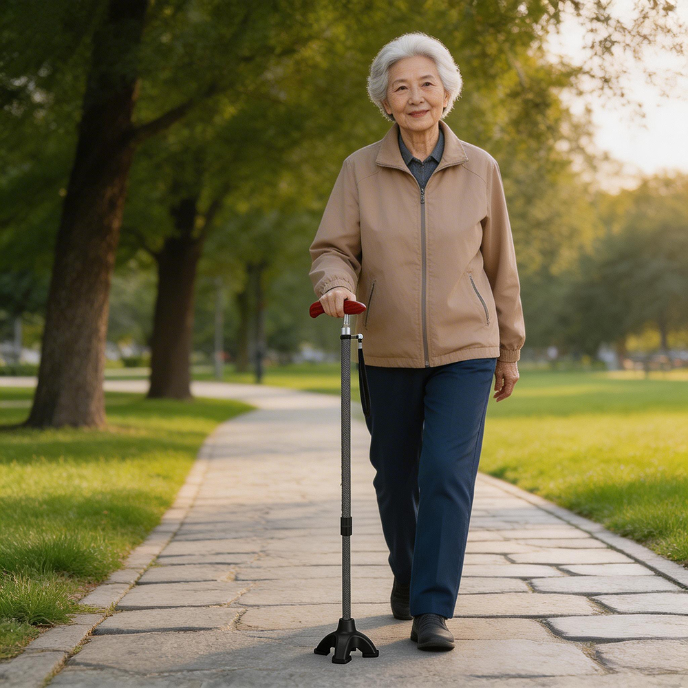 Lightweight Black Foldable Ergonomic Cane - View 8