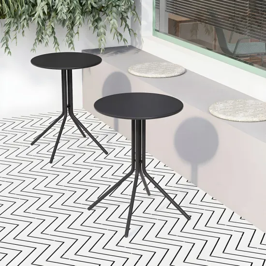 Modern Patio Dining: Round Metal Bar Furniture Coffee Side Table