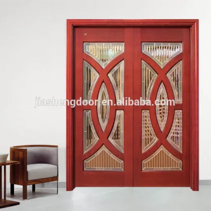 Unique glass wooden doors solid door french door for villa