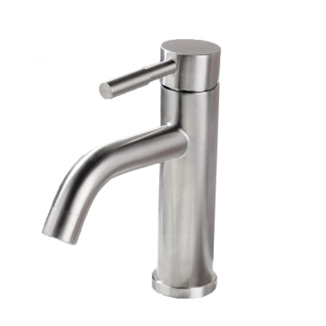 Brass single handle nickle brushed bathroom basin faucet
