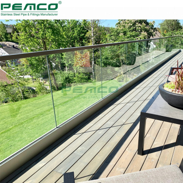 Outdoor Deck Frameless Glass Railing Aluminum U Channel Balustrade