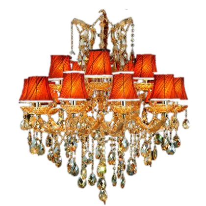 European Clip Light Home Living Room Lighting Crystal Lamp with Lampshade