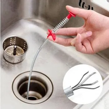 60CM Bendable Sewer Cleaning Brush Toilet Dredger Kitchen Sink Anti-blocking Spring Cleaning Hook Home Sewer Pipeline Clean Tool