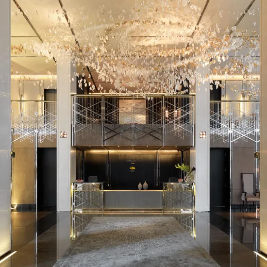 Custom luxurious banquet lobby gold modern hotel chandelier