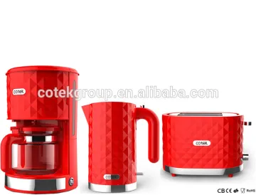 Small Kitchen Appliance Breakfast Set Coffee Maker, Toaster, Kettle with Diamond Design