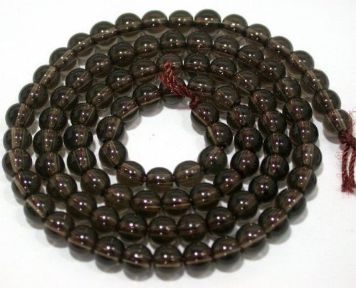 Loose 4MM Natural Smoky Quartz Round Crystal Beads 16Inch