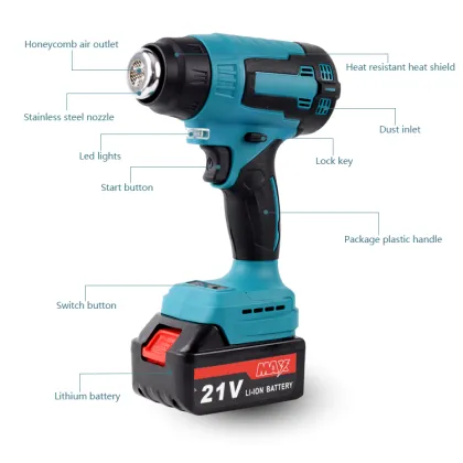 Portable Electric Heat Air Gun - Wireless Hot Air Gun Battery Powered Heat Blower