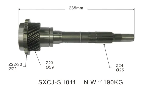 Hot Sale Manual Auto Transmission Gearbox Parts Input Shaft for ISUZU TFR54 OEM 8-94435160-2/MSG5E-1701030/8-94435-160-2