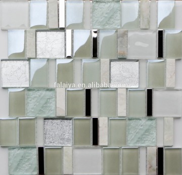 2015 Latest Mosaic Iridescent Glass Metal Mix Mosaic Tile ICE-LACTS71