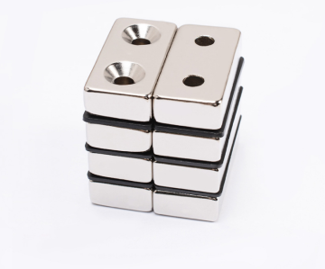 Neodymium Block Magnets with Double Screw Holes: Sizes 40x15x5, 40x20x5, and 40x20x10