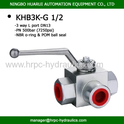 Khb3k High Pressure Hydraulic Manual 3-way Ball Valve 