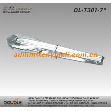7\"stainless steel kitchen food tongs