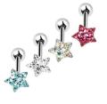 Star Top Tongue Ring CZ Crystal