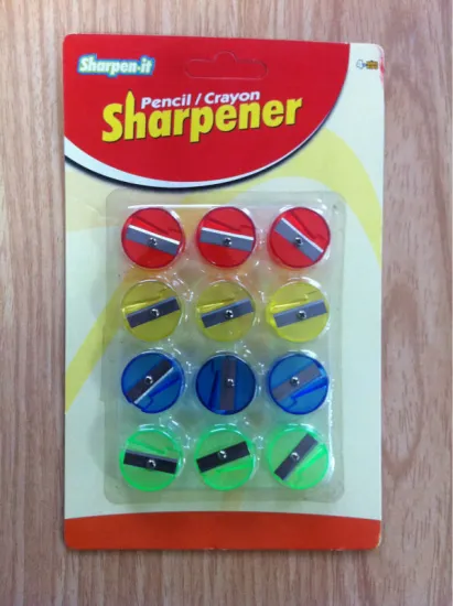 plastic colourful kids pencil sharpener set