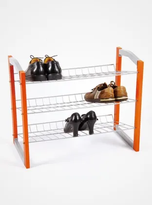 3 Tie Wood Shoe Rack