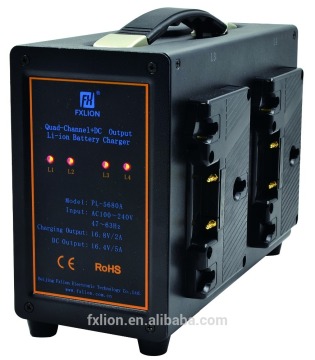 4-channel portable Li ion Battery Charger with DC output for gold mount battery