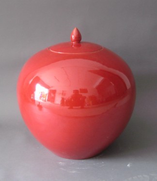 red colored glaze porcelain jar