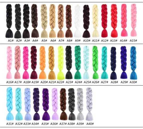wholesale jumbo  braiding synthetic hair 100g 24inches crochet braids heat resistant pre stretched