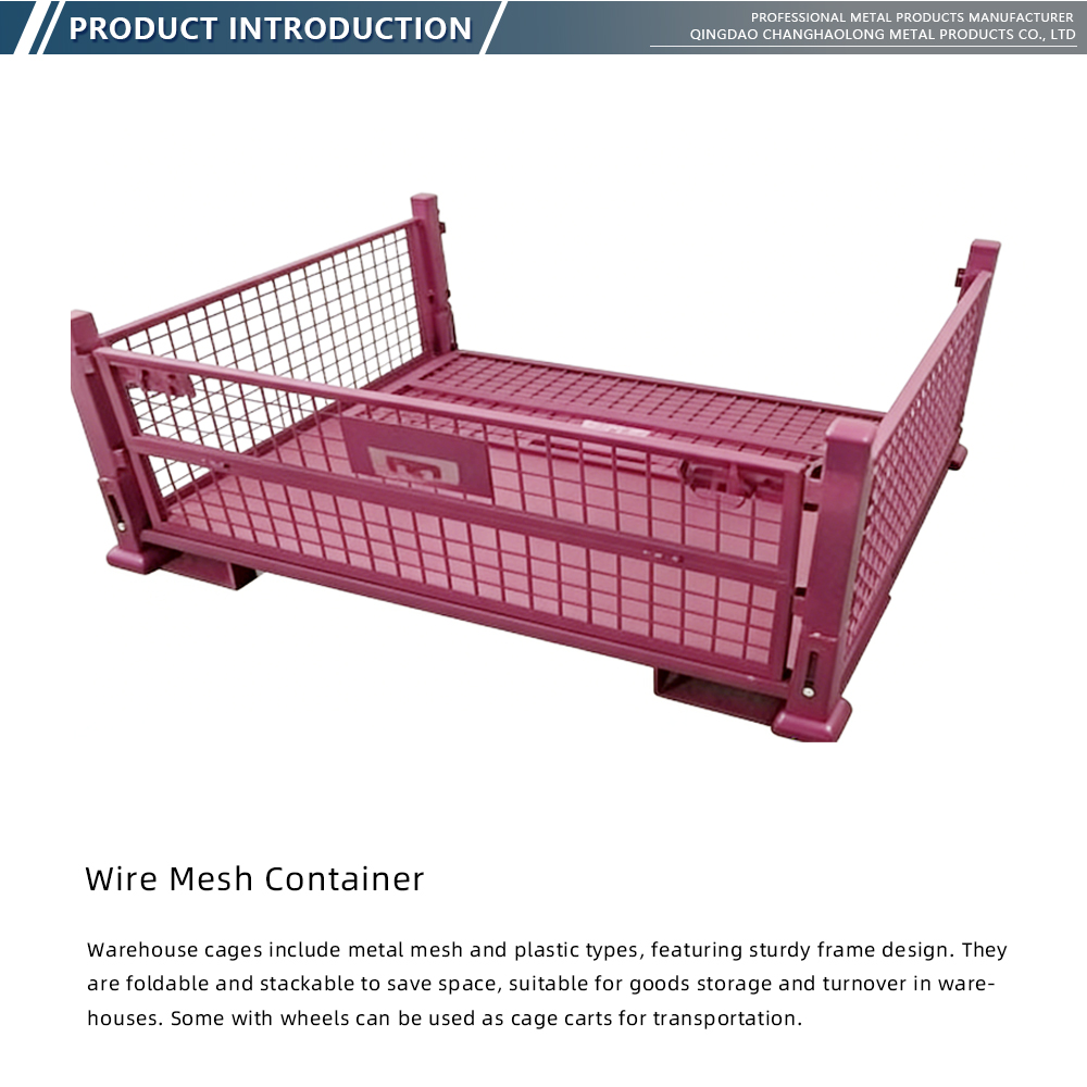 Heavy-Duty Collapsible Pallet Cage with Stacking Feet X