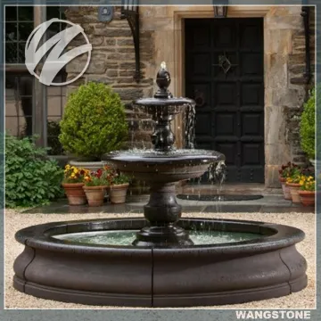 Black Western Style Outdoor Granite Fountain