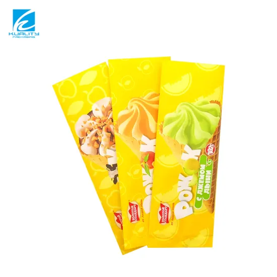 Customized Biodegradable Paper Ice Cream Sticks and Popsicle Packaging Bags