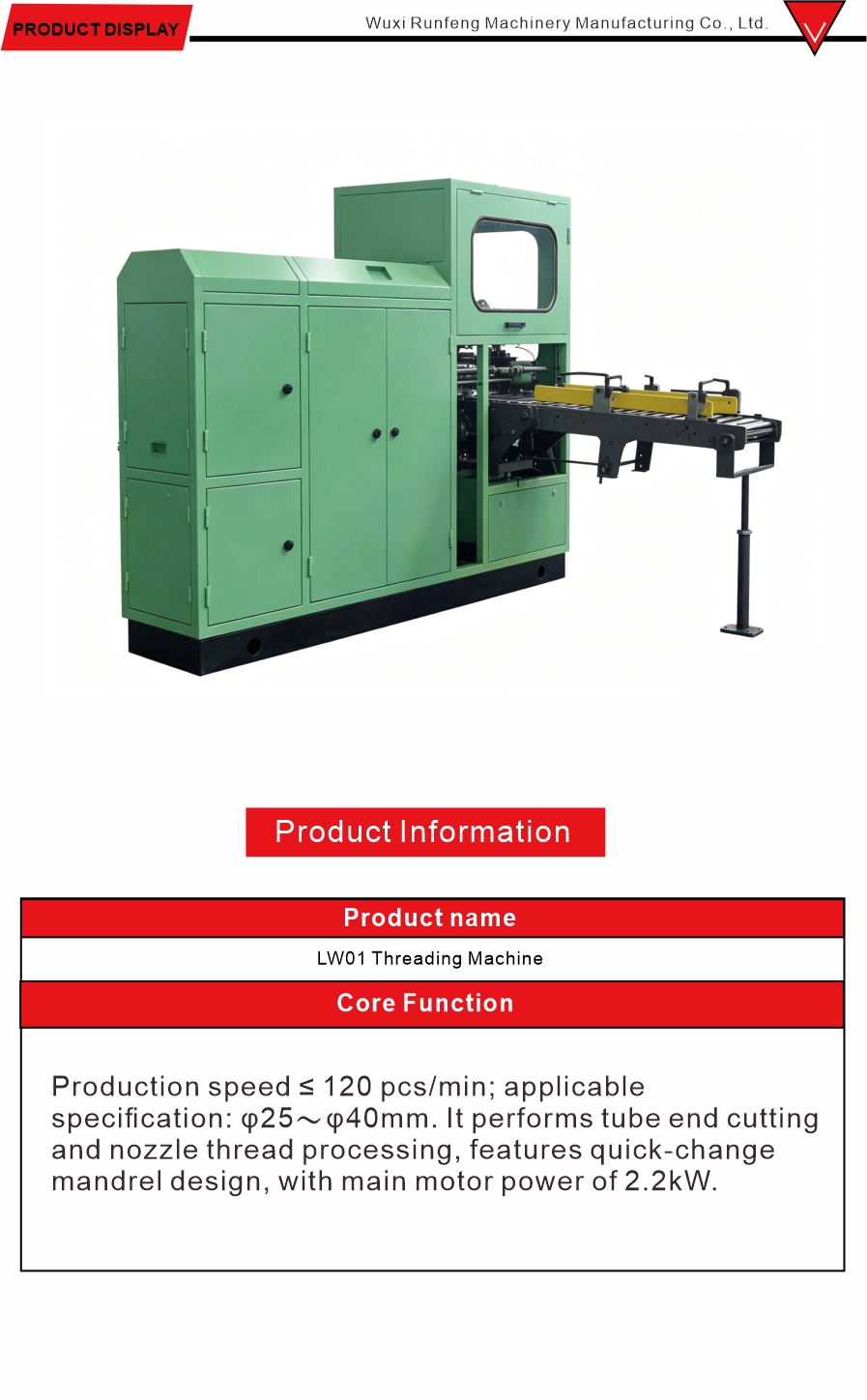 High Efficiency Tube Threading Equipment