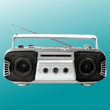 Portable MW/FM/TV/SW Radio Cassette Recorder/Player with Built-in Condenser Microphone