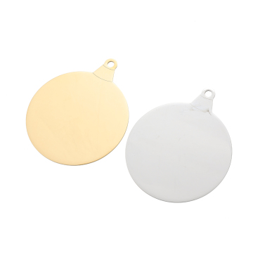 Yiwu Aceon Stainless Steel DIY Engrave Blank Base Gift, 3 Inches Bulb Round Loop Ornament, Mirror Polished