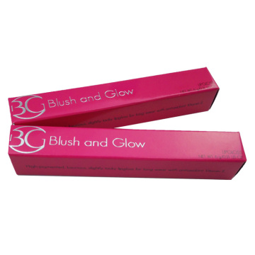 Caja de lápiz labial de lámina plateada linda rosa personalizada