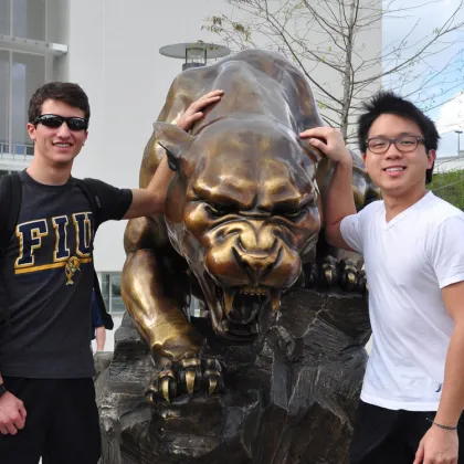 Bronze sculpture Panther Cougar mascot statue