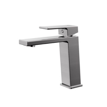 Bathroom Modern Square Deck Mounted Single Lever Basin Mixer Tap
