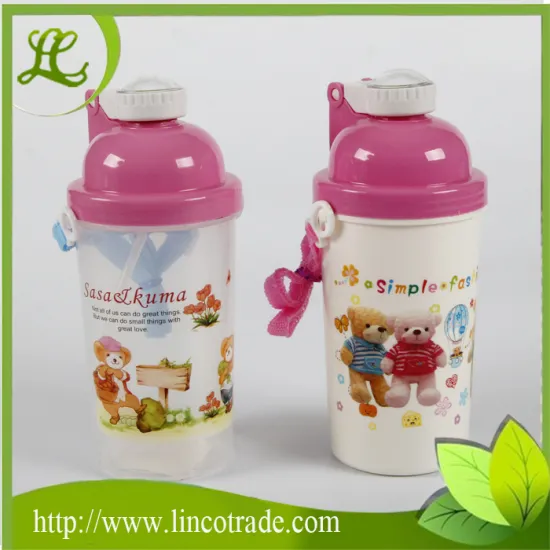500ML Plastic Children Water Bottle With Straw
