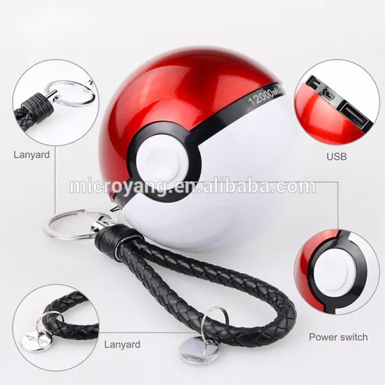 Dual USB LED Battery Charger Pokemon Go Ball Shape Power Bank
