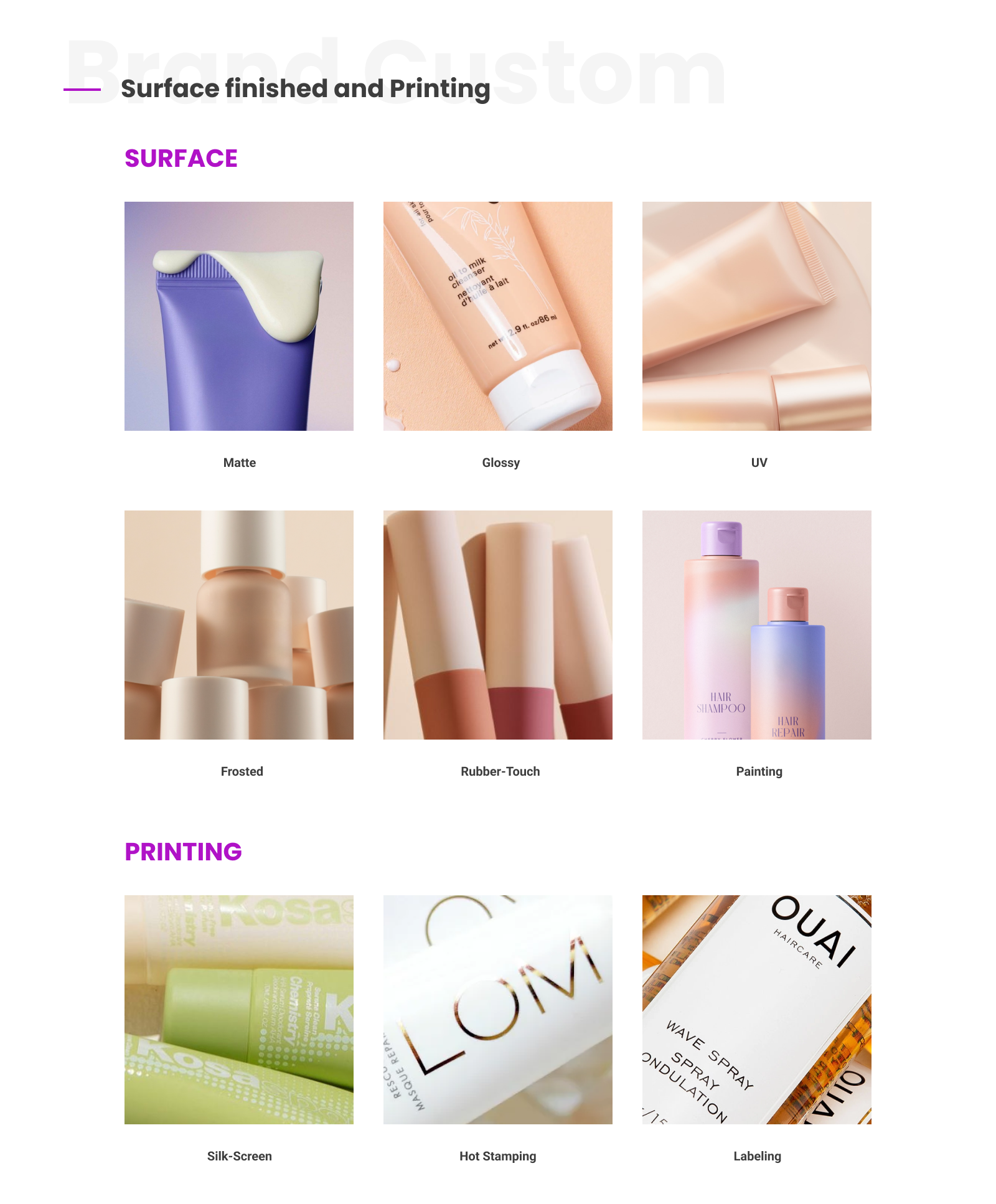 suface finishing and printing