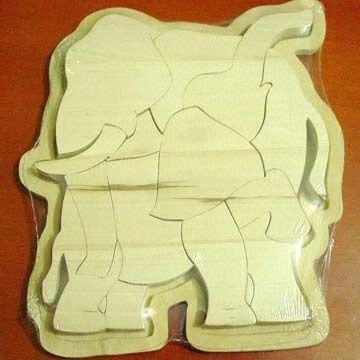 Wood Animal Puzzle, Made of Solid Wood, Measuring 18 x 20 x 1.8cm