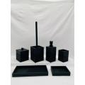 Black square bath set resin bottle