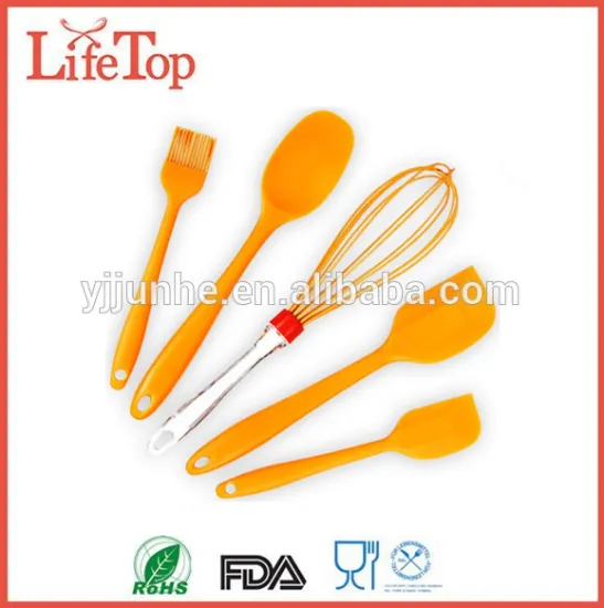 Premium Silicone Bakeware Utensils Sets, 5-Piece Spatulas, Whisk, Spoon, Pastry Brush